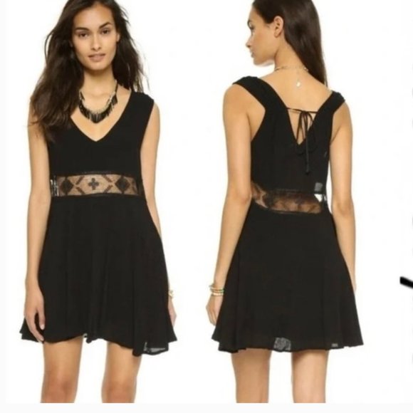Free People Sleeveless Dress Cutout Waist and Pockets, Size Medium - Picture 1 of 5